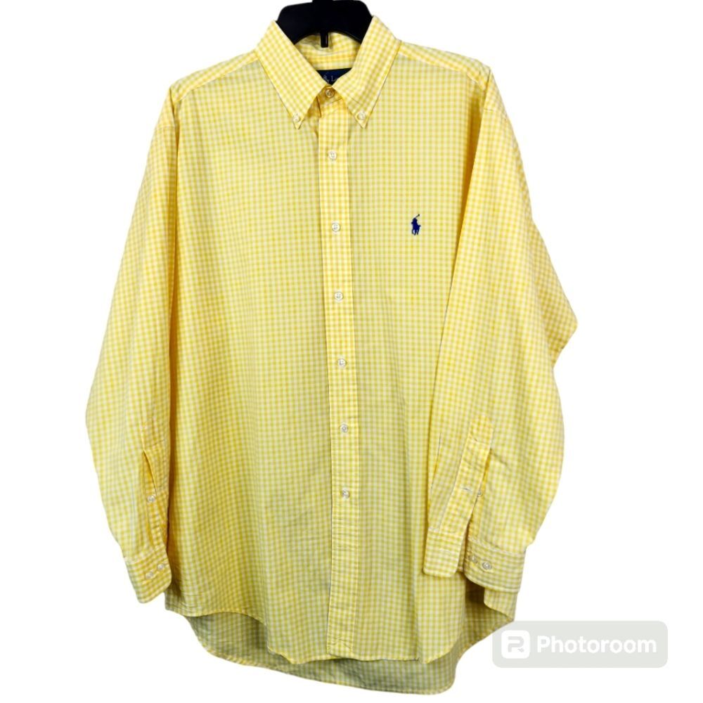 Vintage 90s Ralph Lauren Yarmouth Gingham Pattern Long Sleeve Button Down 16